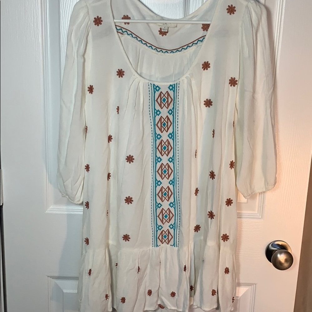 White patterned summer dress/ cover-up